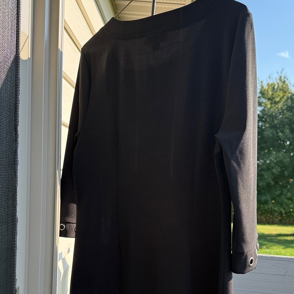 Charlie Paige Elegant Black Dress with Eyelet Details - Picture 7 of 7